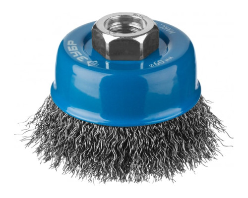 Щетка чашечная ПРОФЕССИОНАЛ (60 мм; М14; витая стальная проволока 0.3 мм) для УШМ ЗУБР 35261-060_z02