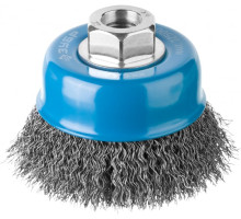 Щетка чашечная ПРОФЕССИОНАЛ (75 мм; М14; витая стальная проволока 0.3 мм) для УШМ ЗУБР 35261-075_z02