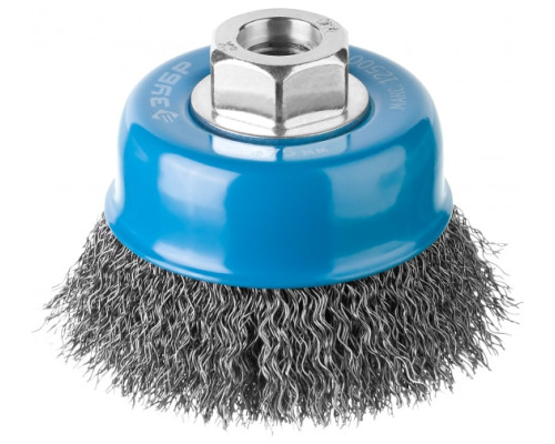 Щетка чашечная ПРОФЕССИОНАЛ (75 мм; М14; витая стальная проволока 0.3 мм) для УШМ ЗУБР 35261-075_z02