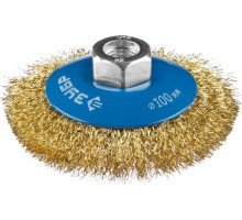 Щетка коническая (100 мм; М14; витая латунированная стальная проволока 0.3 мм) для УШМ 35267-100_z02