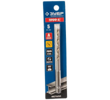 Сверло по металлу ПРОФЕССИОНАЛ (5х52х104 мм; класс A; Р6М5; HEX1/4) Зубр 29623-5