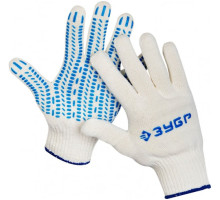 Трикотажные перчатки с защитой от скольжения ЗУБР ЭКСПЕРТ-ПРОТЕКТОР размер L-XL; 10 пар 11390-K10