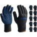 Трикотажные утеплённые перчатки ЗУБР р. L-XL, с ПВХ покрытием (точка), 10 пар 11462-H10