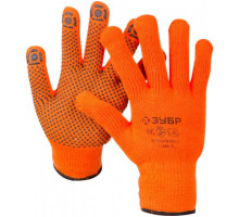 Утепленные, акриловые перчатки с защитой от скольжения Зубр ЭКСПЕРТ 10 класс, сигнальный цвет, р.L-XL 11464-XL