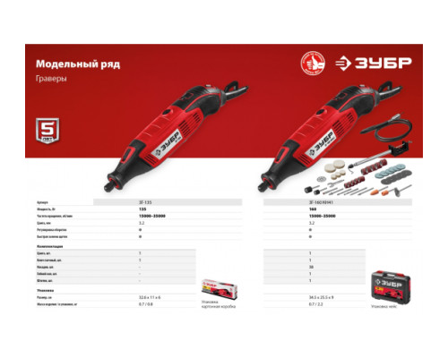 Электрический гравер ЗУБР 41 предмет, кейс ЗГ-160 КН41