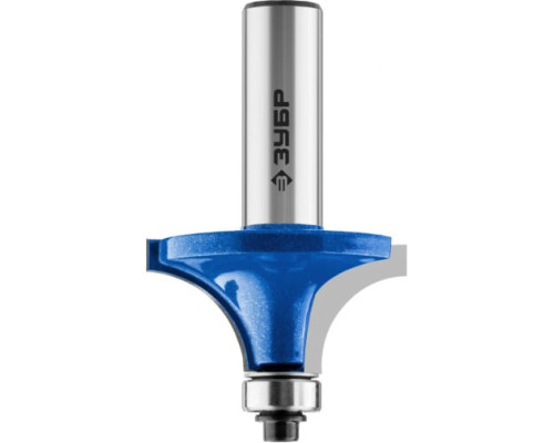 Фреза кромочная калевочная №1 ПРОФЕССИОНАЛ (38.1х17х61.5 мм; R12.7 мм; хвостовик 8 мм) Зубр 28701-38.1