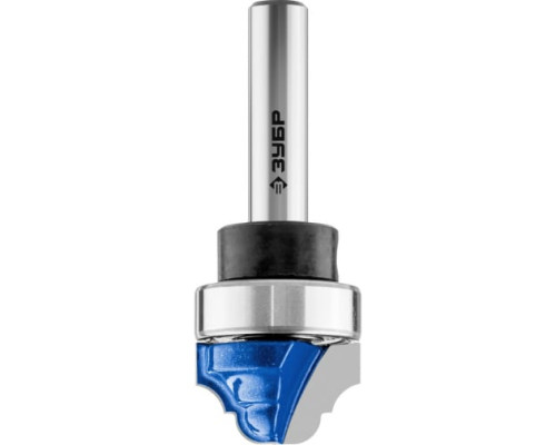 Фреза пазовая фасонная с верхним подшипником ПРОФЕССИОНАЛ (22х13х58 мм; R 3.2 мм; хвостовик 8 мм) Зубр 28747-22