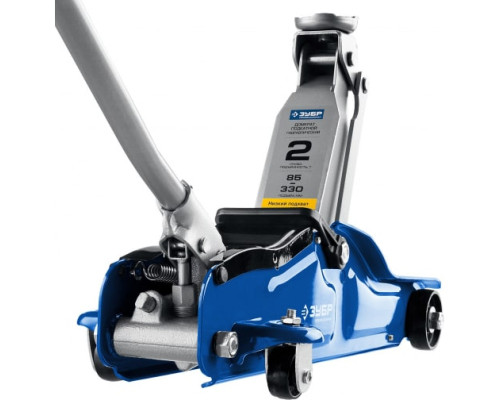 Гидравлический подкатной домкрат 2т, 85-330мм, в кейсе, ЗУБР Профессионал T35 43056-2-K