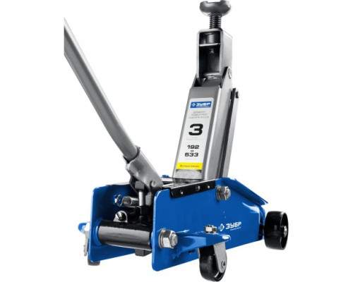 Гидравлический подкатной домкрат 3т, 192-533мм, ЗУБР Профессионал T77 43055-3