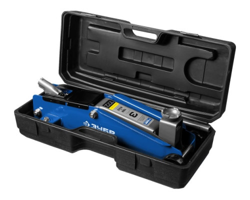 Гидравлический подкатной домкрат 3т, 192-533мм, в кейсе, ЗУБР Профессионал T77 43055-3-K