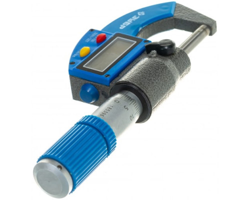 Гладкий цифровой микрометр, МКЦ 25, диапазон 0-25мм, шаг измерения 0,001мм Зубр "ЭКСПЕРТ" 34482-25_z01