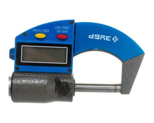 Гладкий цифровой микрометр, МКЦ 25, диапазон 0-25мм, шаг измерения 0,001мм Зубр "ЭКСПЕРТ" 34482-25_z01