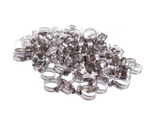 Хомуты "ЭКСПЕРТ" из нержавеющей стали с просечной лентой  ПЛ-12,7, 16-32мм, 100шт. Зубр 37815-016-32-100