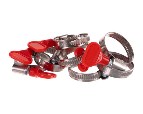 Хомуты Зубр ЭКСПЕРТ Бабочка из нержавеющей стали с накатной лентой НЛ-9, 20-32мм, 100шт 37835-20-32-100