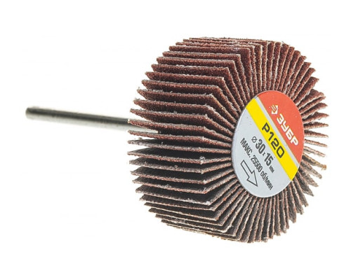 Круг шлифовальный веерный лепестковый (15х30 мм; P120) Зубр 36600-120