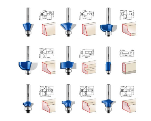 Набор фрез по дереву (30 шт; хвостовик 8 мм) Зубр 28796-H30