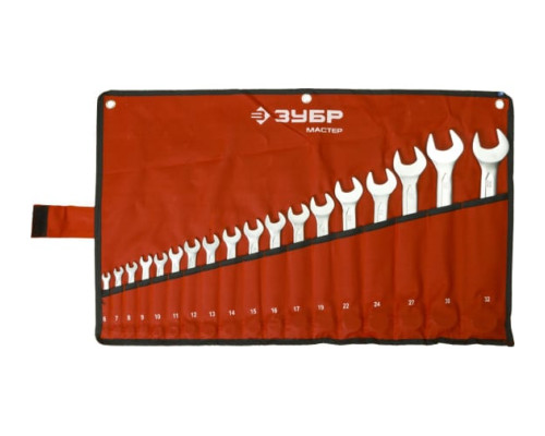 Набор гаечных комбинированных ключей Зубр МАСТЕР 6-32мм, 18шт. 27087-H18