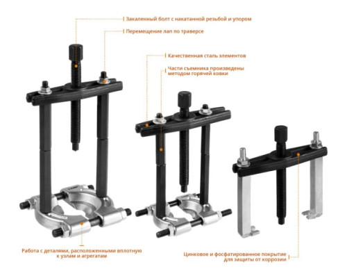 Набор съемников сепараторных ЗУБР Профессионал, в кейсе 43307-H12