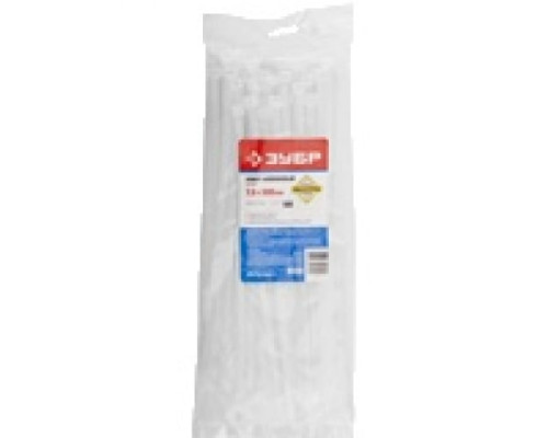 Нейлоновые хомуты Зубр белые, 4.5x350 мм, 100 шт. 309010-45-350