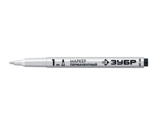 Перманентный маркер ЗУБР МП-100 белый, 1 мм заостренный 06320-8