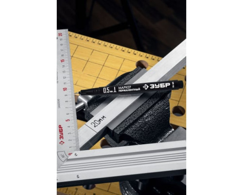 Перманентный маркер ЗУБР МП-50 черный, 0.5 мм экстра тонкий 06321-2