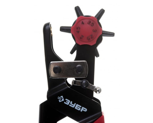 Револьверный дырокол для кожи, усиленный, 6-в-1, 2-4,5мм Зубр "МАСТЕР" 22945