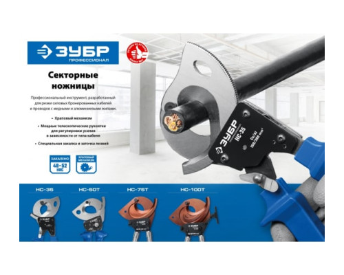Секторные ножницы ЗУБР Профессионал НС-50T 23351-50