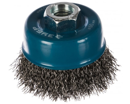 Щетка чашечная ПРОФЕССИОНАЛ (60 мм; М14; витая стальная проволока 0.3 мм) для УШМ ЗУБР 35261-060_z02