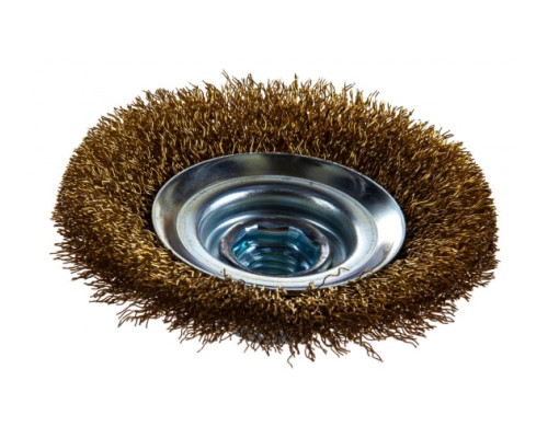 Щетка коническая (100 мм; М14; витая латунированная стальная проволока 0.3 мм) для УШМ 35267-100_z02