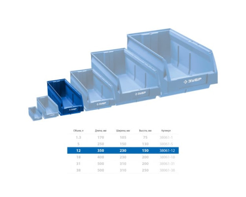 Складской лоток ЗУБР ЛСК-12 12 л 38061-12