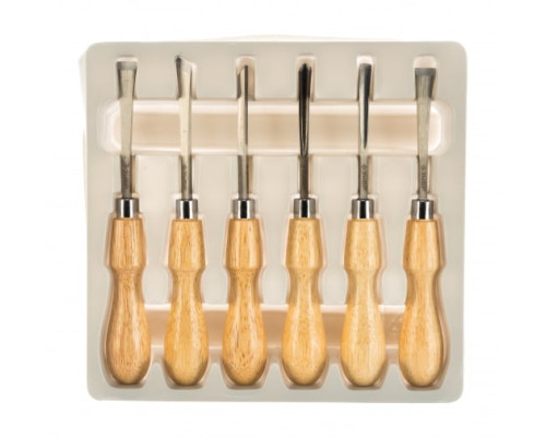 Стамески Зубр ЭКСПЕРТ фигурные профессиональные, 6шт 18373-H6