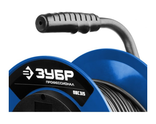 Удлинитель на катушке ЗУБР "ПВС 315", 50 м, 3500 Вт, 4 гнезда, IP44, ПВС 3х1,5 кв мм, 55081-50