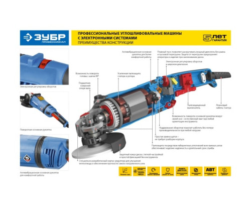 Углошлифовальная машина Зубр Профессионал УШМ-П125-1400 ЭПСТ