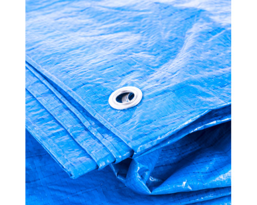 Универсальный тент-полотно Зубр из тканого двухслойного полимера с люверсами водонепроницаемый 4х5 м 12550-04-05