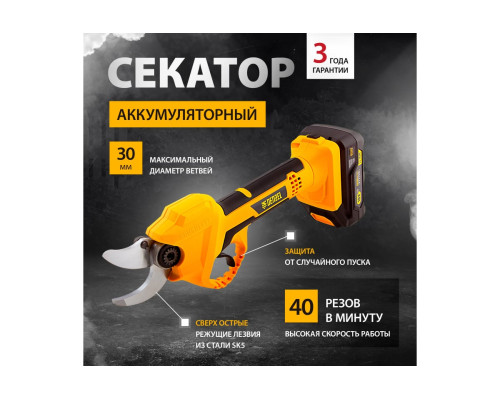 Аккумуляторный секатор Denzel CP-30 18 В 59435 Аккумуляторный секатор Denzel CP-30 18 В 59435
