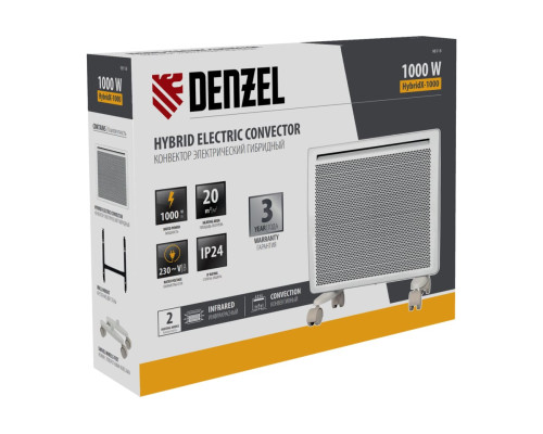 Гибридный электрический конвектор Denzel hybridx-1000, ик нагреватель, цифровой термостат 98118