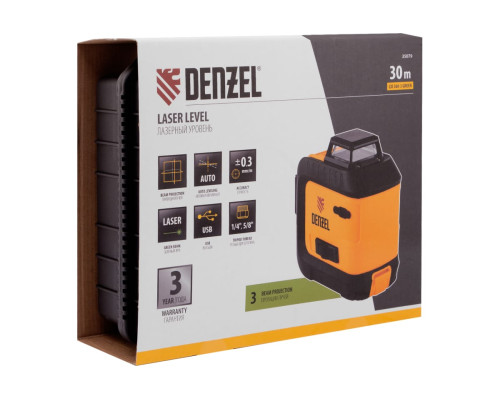 Мультипризменный лазерный уровень Denzel LXI 360-3 Green, 30 м, 520 нм 35079 Мультипризменный лазерный уровень Denzel LXI 360-3 Green, 30 м, 520 нм 35079