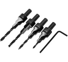 Набор сверл под конфирмат 3-5 мм, 4 шт Denzel 704240