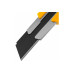 Нож DENZEL 25 мм, сменное лезвие, SK4, корпус из TPR, металлическая направляющая, винтовой фиксатор 78945