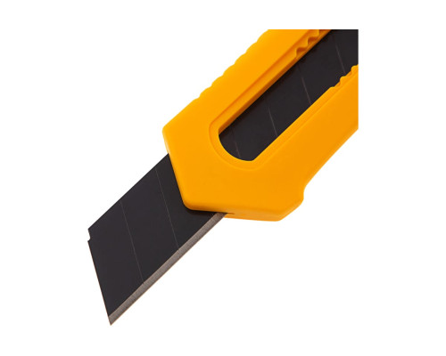 Нож Denzel 18 мм, сменное лезвие, SK4, облегченный корпус, нажимной фиксатор 78941