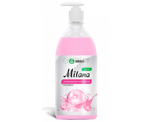 Жидкое крем-мыло MILANA fruit bubbles с дозатором 1л (6шт/уп) (арт. 125312-GRASS)