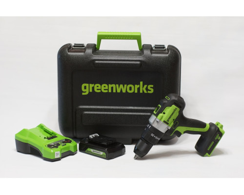 Аккумуляторная дрель-шуруповерт GreenWorks GD24DD60K2 3704107UA Аккумуляторная дрель-шуруповерт GreenWorks GD24DD60K2 3704107UA