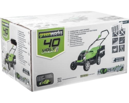 Аккумуляторная газонокосилка Greenworks G40LM35K2 40V 2501907UA