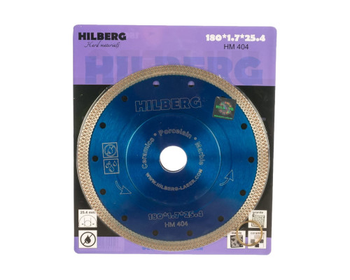 Диск алмазный отрезной Турбо Ультратонкий Х-тип (180х25.4/22.23 мм) Hilberg HM404