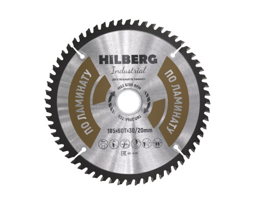 Диск пильный Industrial Ламинат (185x30/20 мм; 60Т) Hilberg HL185