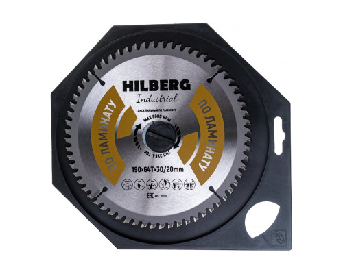 Диск пильный Industrial Ламинат (190x30/20 мм; 64Т) Hilberg HL190