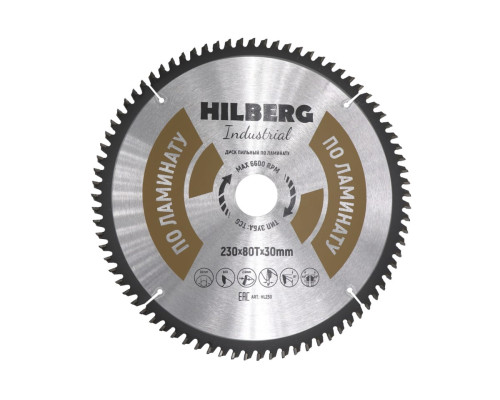 Диск пильный Industrial Ламинат (230x30 мм; 80Т) Hilberg HL230