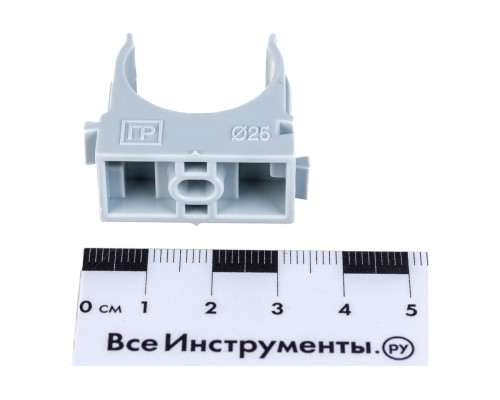 Крепеж-клипса для труб для монтажного пистолета Промрукав серая в п д25 100 шт. PR13.0121