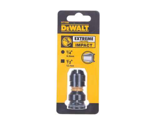 Адаптер для ударных гайковертов шестигранник 1/4”F - квадрат 1/2”F DEWALT DT7508