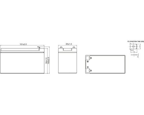 Аккумулятор HR1234W для ИБП WBR HR1234WF2WBR